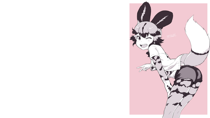 Anime girl with African Wild Dog features