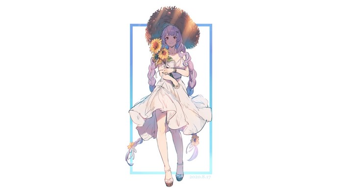 Mikumo Guynemer from Macross Delta with sunflowers