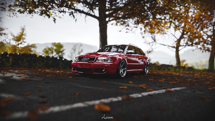 Red Audi RS4 Avant in Forza Horizon 4