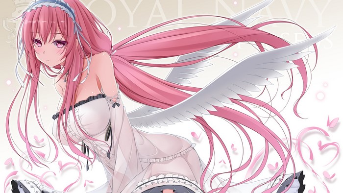 Perseus from Azur Lane with pink hair and wings