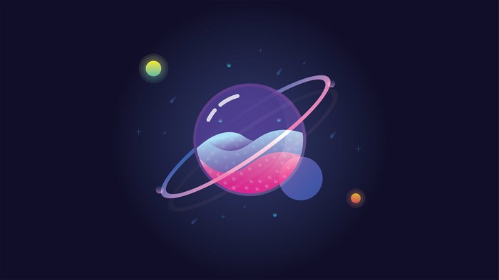 4K Minimalist Digital Artwork of a Glass Planet in Space