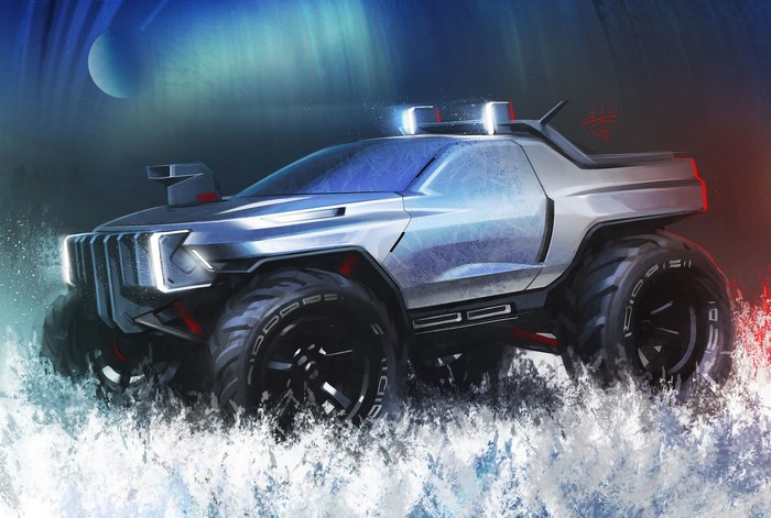 Concept truck artwork by Aleksandr Sidelnikov