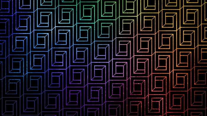 Geometric pattern with rainbow gradient