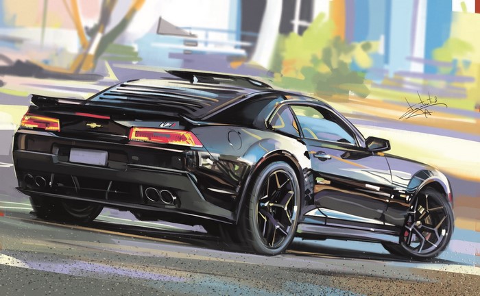 Black Chevrolet Camaro ZL1 sports car