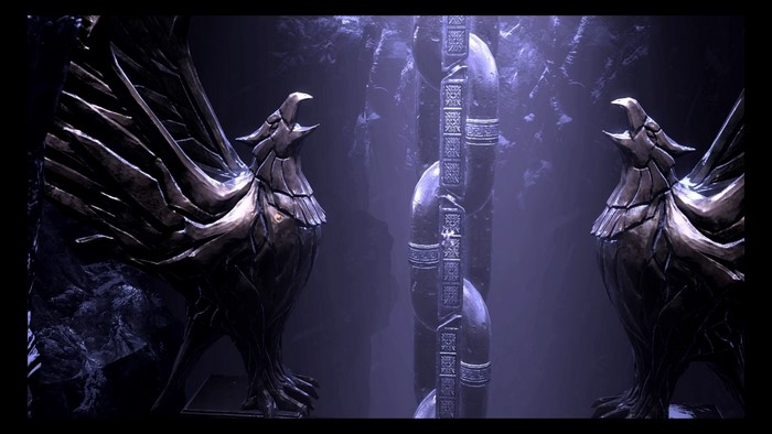 God of War III: Kratos statue and chain