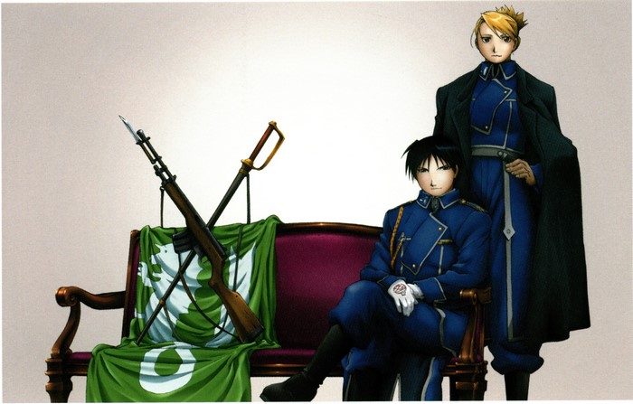 Roy Mustang and Riza Hawkeye from Fullmetal Alchemist