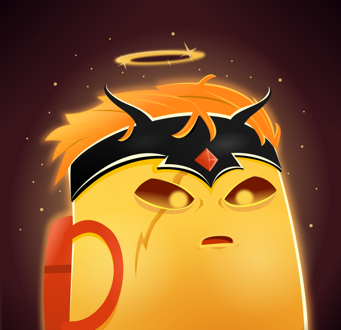 Character with Halo and Horns