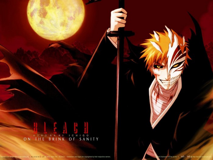 Kurosaki Ichigo from Bleach with a Hollow mask