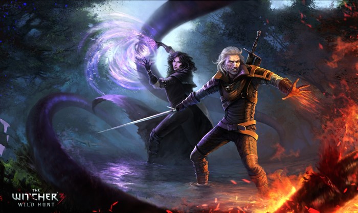 4K Geralt and Yennefer from The Witcher 3