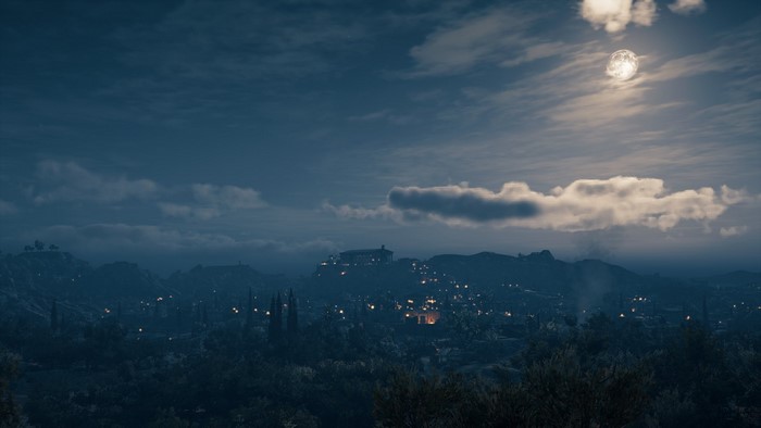 Assassin's Creed Odyssey screenshot at night