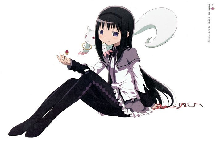 Homura Akemi and Kyubey from Mahou Shoujo Madoka Magica