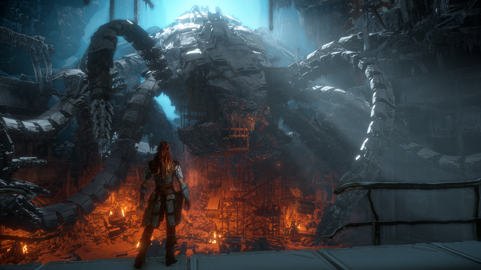 Aloy from Horizon Zero Dawn in a ruined structure