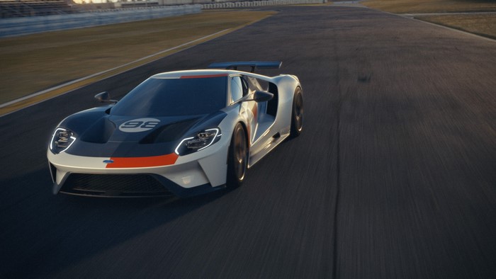 Ford GT Mk II race car on a track