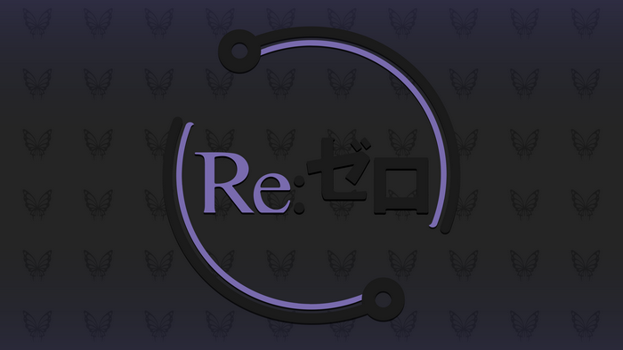 4K Re:Zero Kara Hajimeru Isekai Seikatsu logo with butterflies