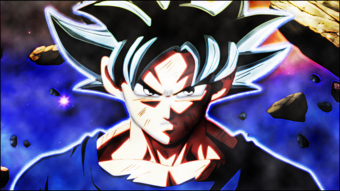 Son Goku from Dragon Ball Super in Ultra Instinct