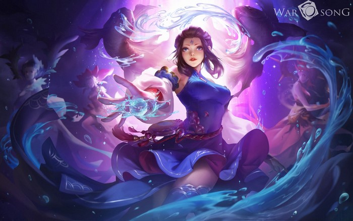 Fantasy girl with water magic from War Song