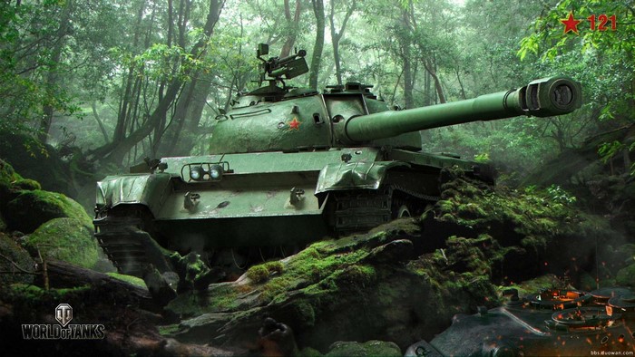 World of Tanks tank in a forest