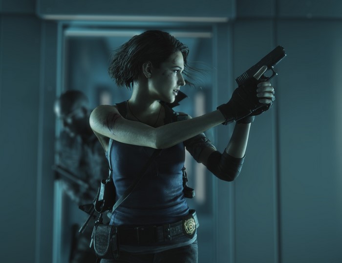 Jill Valentine from Resident Evil 3 holding a gun