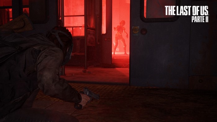 Ellie from The Last of Us Part II with a revolver