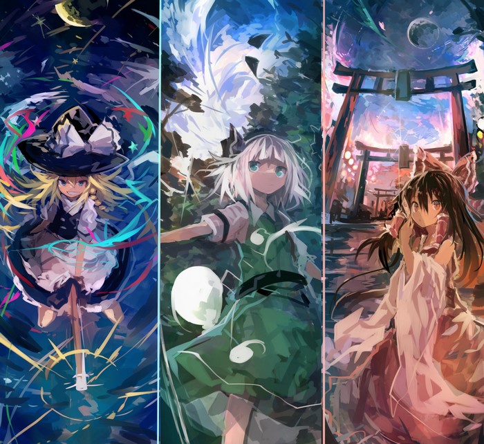 Touhou Project: Reimu, Youmu, and Marisa