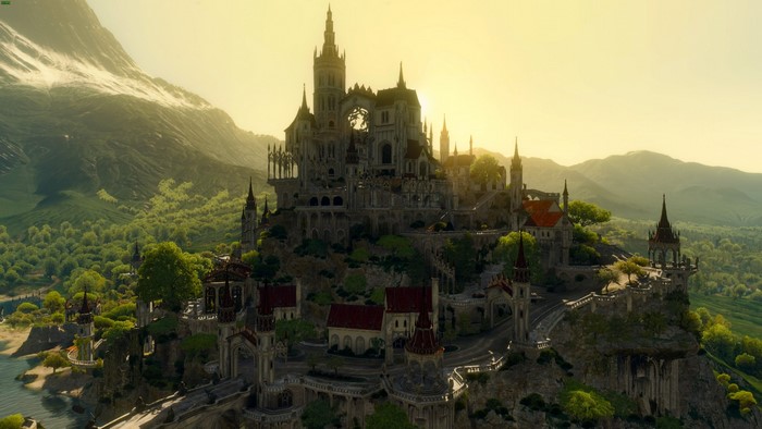 Castle on a hill in The Witcher