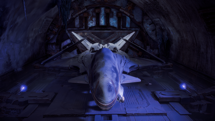 4K Horizon Zero Dawn Frozen Wilds aircraft in hangar