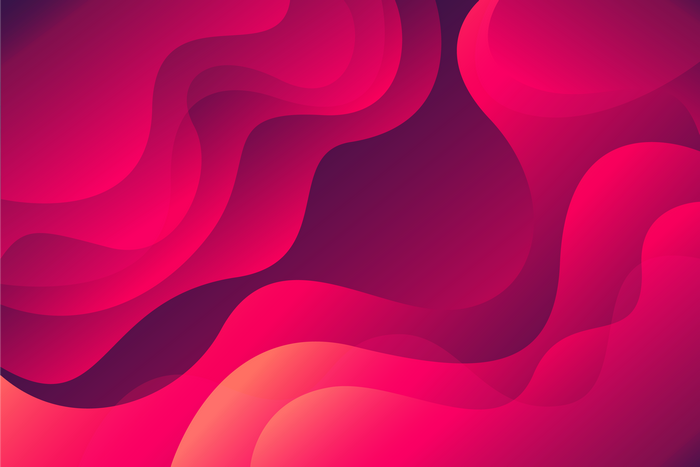 Abstract fluid shapes with pink and purple gradient