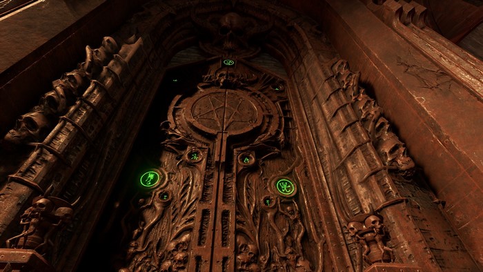 DOOM Eternal ornate demonic door with pentagram