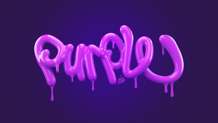 Purple Dripping Text by Alexis Persani