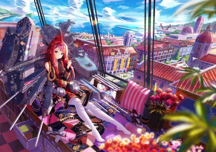 4K Redhead girl from Warship Girls