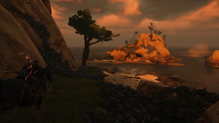 Man on horse in Ghost of Tsushima