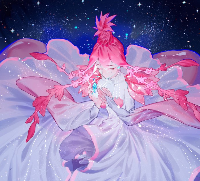 Phos from Houseki no Kuni holding a gem
