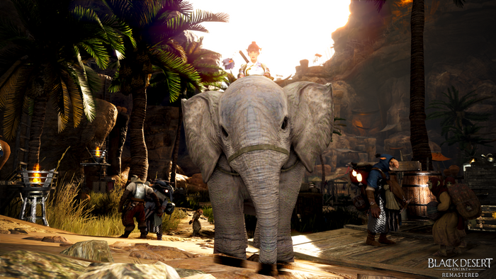 Girl riding an elephant in Black Desert Online
