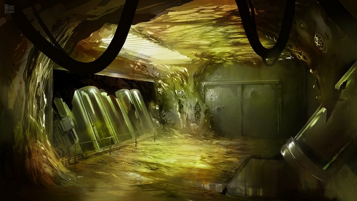 Creepy Vault interior with glowing vats