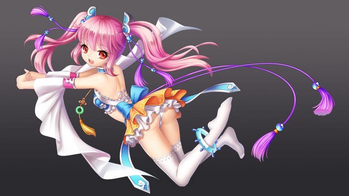 Anime girl with pink hair and ornate dress