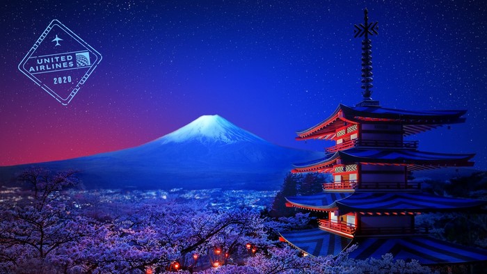 United Airlines Japan 2020 Mount Fuji Pagoda