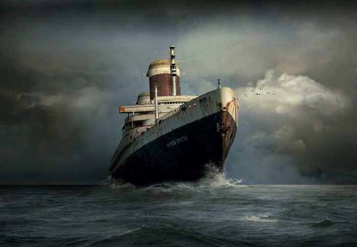 The SS United States ship sailing on the sea