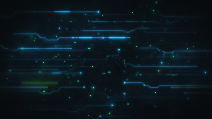 Abstract futuristic blue and green circuit board