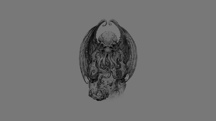Cthulhu creature with wings and tentacles