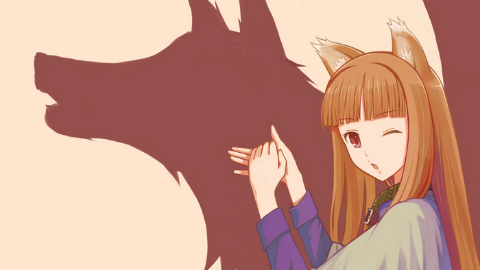Holo from Spice and Wolf with wolf shadow