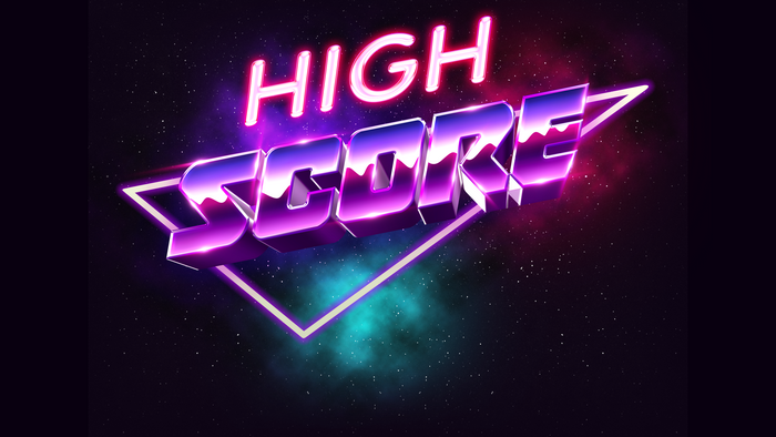 High Score Neon Retro Game Art