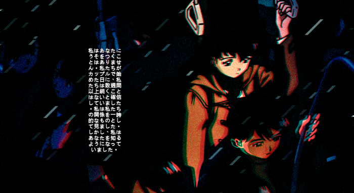Anime girls on a train