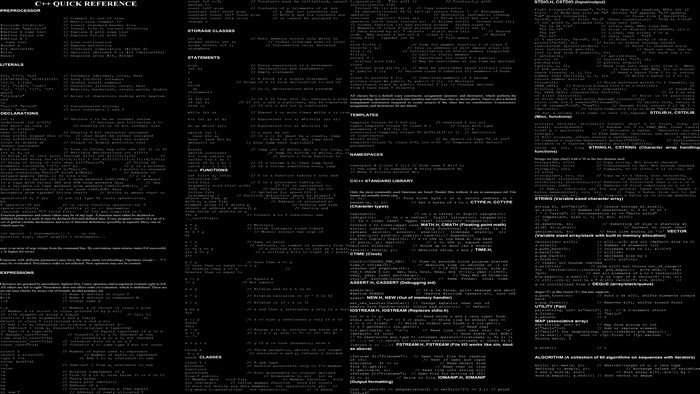 C++ Quick Reference Programming Cheat Sheet