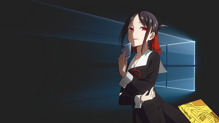 Kaguya Shinomiya from Kaguya-Sama: Love is War with Windows 10 logo