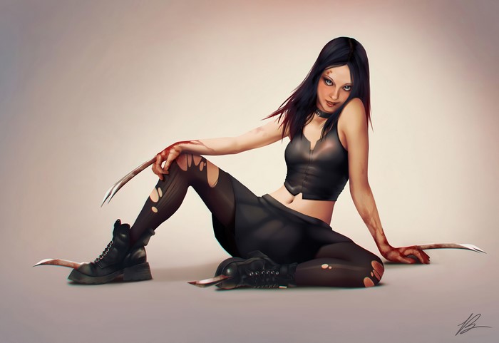 X-23 (Laura Kinney) from Marvel Comics with claws