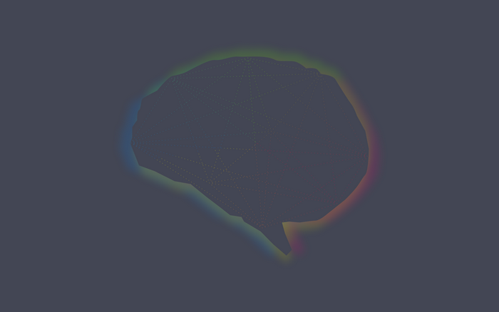 Abstract brain outline with colorful aura