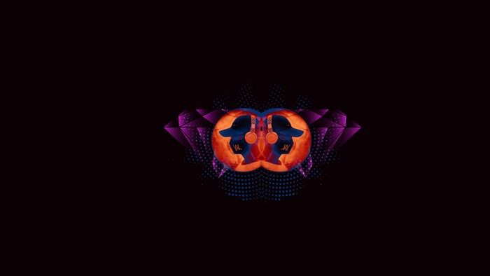 Abstract design with diamonds and mirrored figures