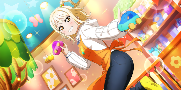 Miyashita Ai from Love Live! Sunshine!! holding toys