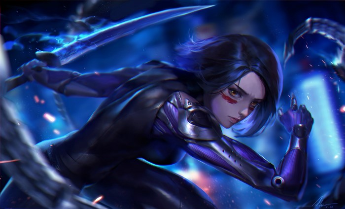 Alita from Alita: Battle Angel with a sword