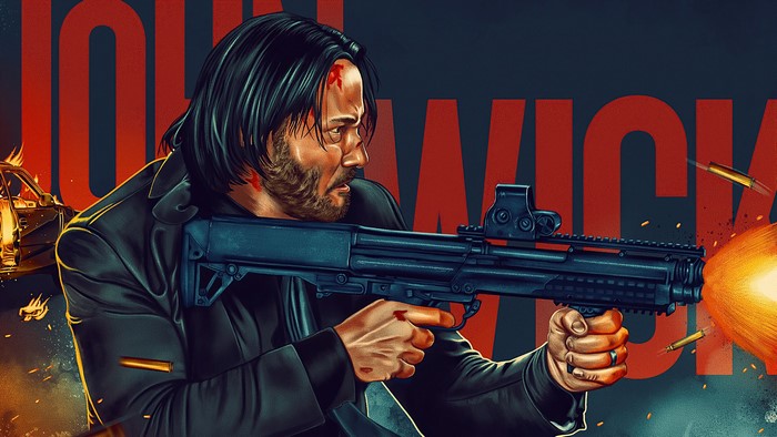 John Wick from John Wick holding a shotgun